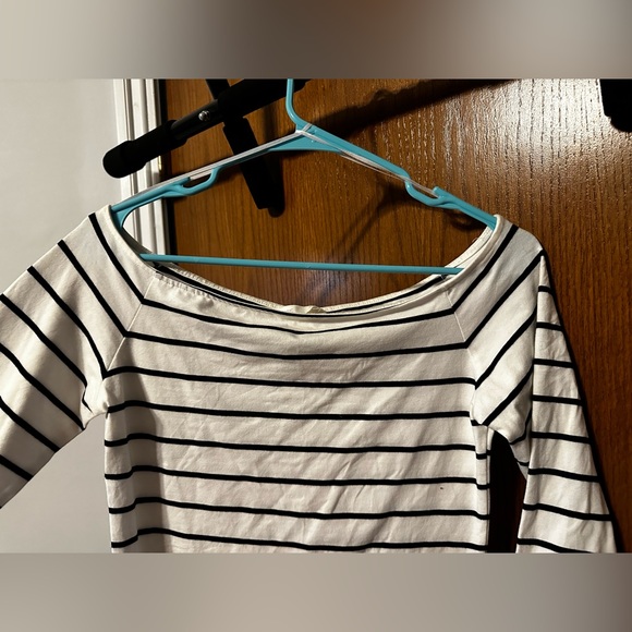 H&M Wide Neck Striped Nautical Top - Picture 2 of 3